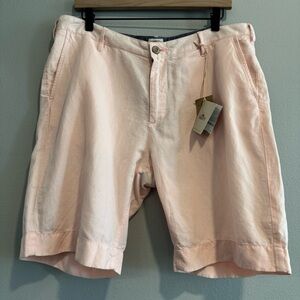 Faherty Men's Pink Shorts Linen Blend FLAW Beach 9” Size 34